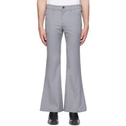 Gray Embroidered Trousers 241379M191022