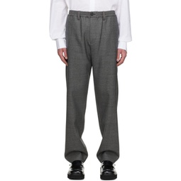 Gray Textured Trousers 222379M191039