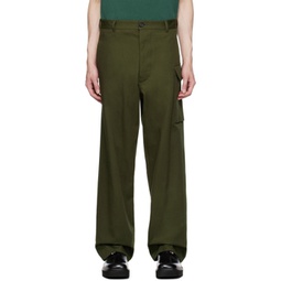 Green Button-Fly Trousers 232379M188004