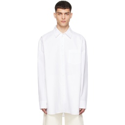 White Raw Edge Shirt 241379M192050
