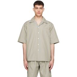 Brown & Gray Striped Shirt 241379M192064