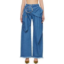 Blue Belted Jeans 241714F069005