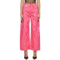Pink Wide-Leg Trousers 231714F087004