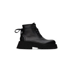 Black Micarro Lace Up Ankle Boots 241349F113006