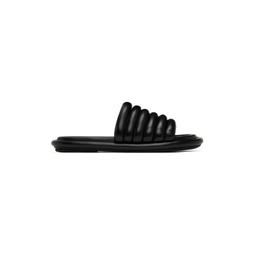 Black Spalmata Flat Sandals 221349F124016