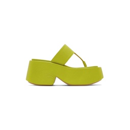 Green Zeppo Infradito Wedge Sandals 221349F124030