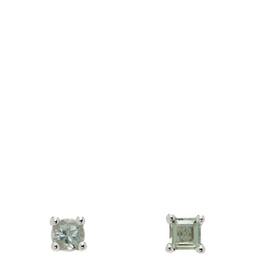 SSENSE Exclusive Silver Prasiolite Mixed Prince Set Earrings 241153M144000