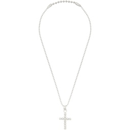 Silver Stone Cross Necklace 241153M145015