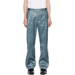 Blue Slim-Fit Trousers 241892M191004