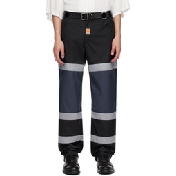 Black & Navy Safety Trousers 241892M191001