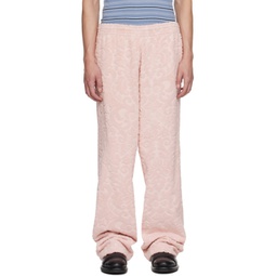 Pink Jacquard Trousers 241892M191007