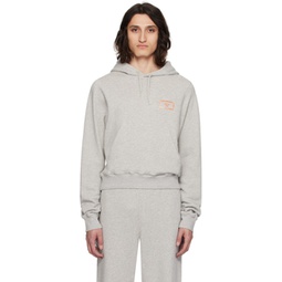 Gray Shrunken Hoodie 241892M202002