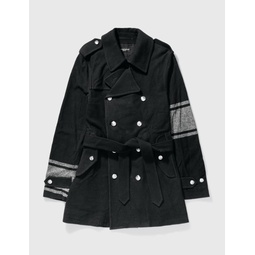 Mastermind Japan Double Breast With Silver Glitter Trench Coat