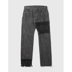 MASTERMIND JAPAN WASHED SILVER EMBROIDERY JEANS