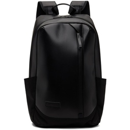 Black Slick Leather Backpack 241401M166028