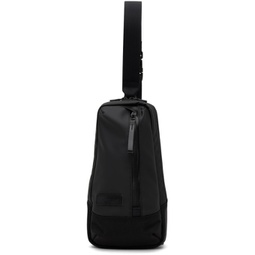 Black Slick Leather Sling Bag 241401M170018