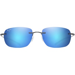 Maui Jim Mens and Womens Nanea Polarized Rimless Sunglasses, Gunmetal/Blue Hawaii, Medium