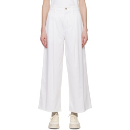 White Vincent Trousers 241118F087025