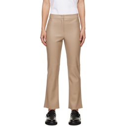 Beige Sublime Faux-Leather Trousers 241118F087014