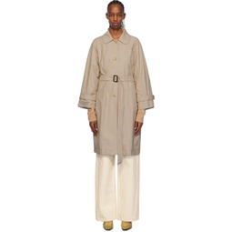 Beige Ftrench Trench Coat 241118F067006