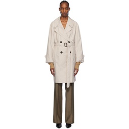 Beige Vtrench Trench Coat 241118F067003