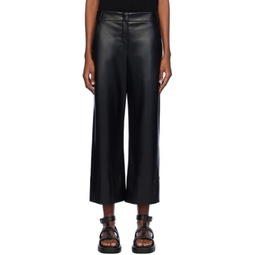 Black Soprano Faux-Leather Trousers 241118F087018