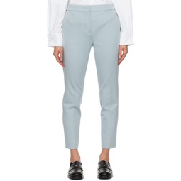 Blue Cropped Trousers 232118F087029