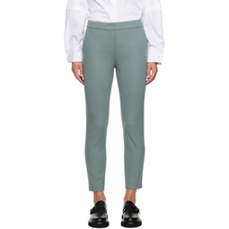 Green Cropped Trousers 232118F087028