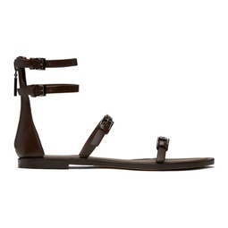 Brown Evegflat Sandals 241118F124000