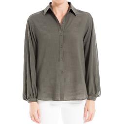 button front texture blouse