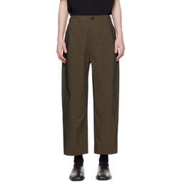 Khaki Dope-Dyed Trousers 241699M191010