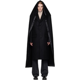 Black Hooded Coat 222512F059000