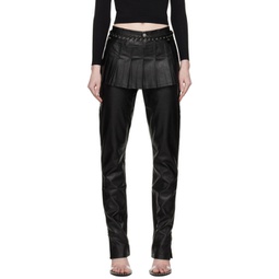 Black Renn Faux-Leather Miniskirt 231224F090008