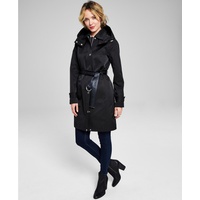 Womens Hooded Belted Trench Coat
