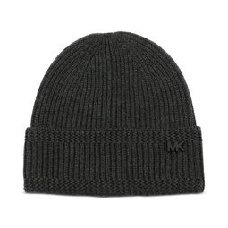 Mens Racked Ribbed Cuffed Logo Hat
