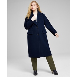 Womens Plus Size Single-Breasted Coat