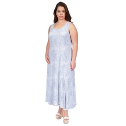 Plus Size Printed Sleeveless Maxi Dress
