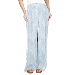 Petite Wide-Leg Printed Pants