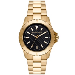 Mens Everest Three-Hand Gold-Tone Stainless Steel Bracelet Watch 40mm