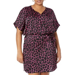 Womens MICHAEL Michael Kors Plus Size Giraffe Wrap Dress