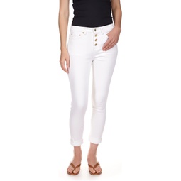 Womens MICHAEL Michael Kors Izzy Skinny Roll Hem Jeans in White