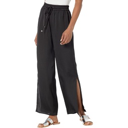 Womens MICHAEL Michael Kors Petite Solid High Slit Pants