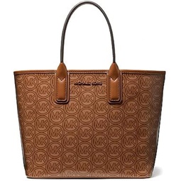 Michael Kors Jodie Small Jacquard Logo Recycled Polyester Tote Handbag Luggage Womens Brown