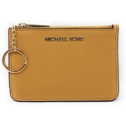 Michael Kors Jet Set Travel Small Top Zip Coin Pouch with ID Holder in Saffiano Leather (Marigold)