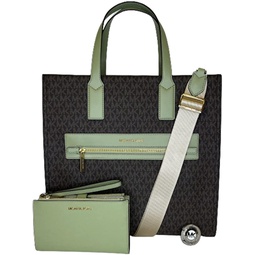 MICHAEL Michael Kors Kenly Large NS Tote bundled with LG Double Wristlet and Michael Kors Purse Hook