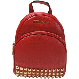 Michael Kors Abbey Extra Small Studded Leather Backpack Red