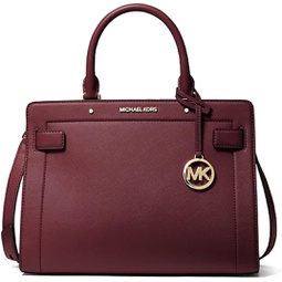 Michael Kors Womens Rayne Leather Medium East West Satchel Crossbody Bag Purse Handbag (Merlot)
