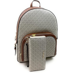 Michael Kors Jaycee Large Backpack School Bag Bundled JST Continental Wristlet Wallet