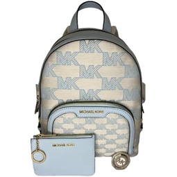 Michael Kors Jaycee MD Backpack bundled with SM TZ Coinpouch Wallet Purse Hook (Vista Blue Signature MK)