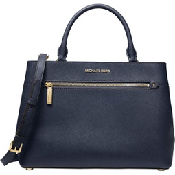 Michael Kors Hailee Large Satchel With Sling, Leather, Black